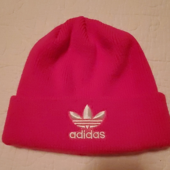 hot pink adidas beanie